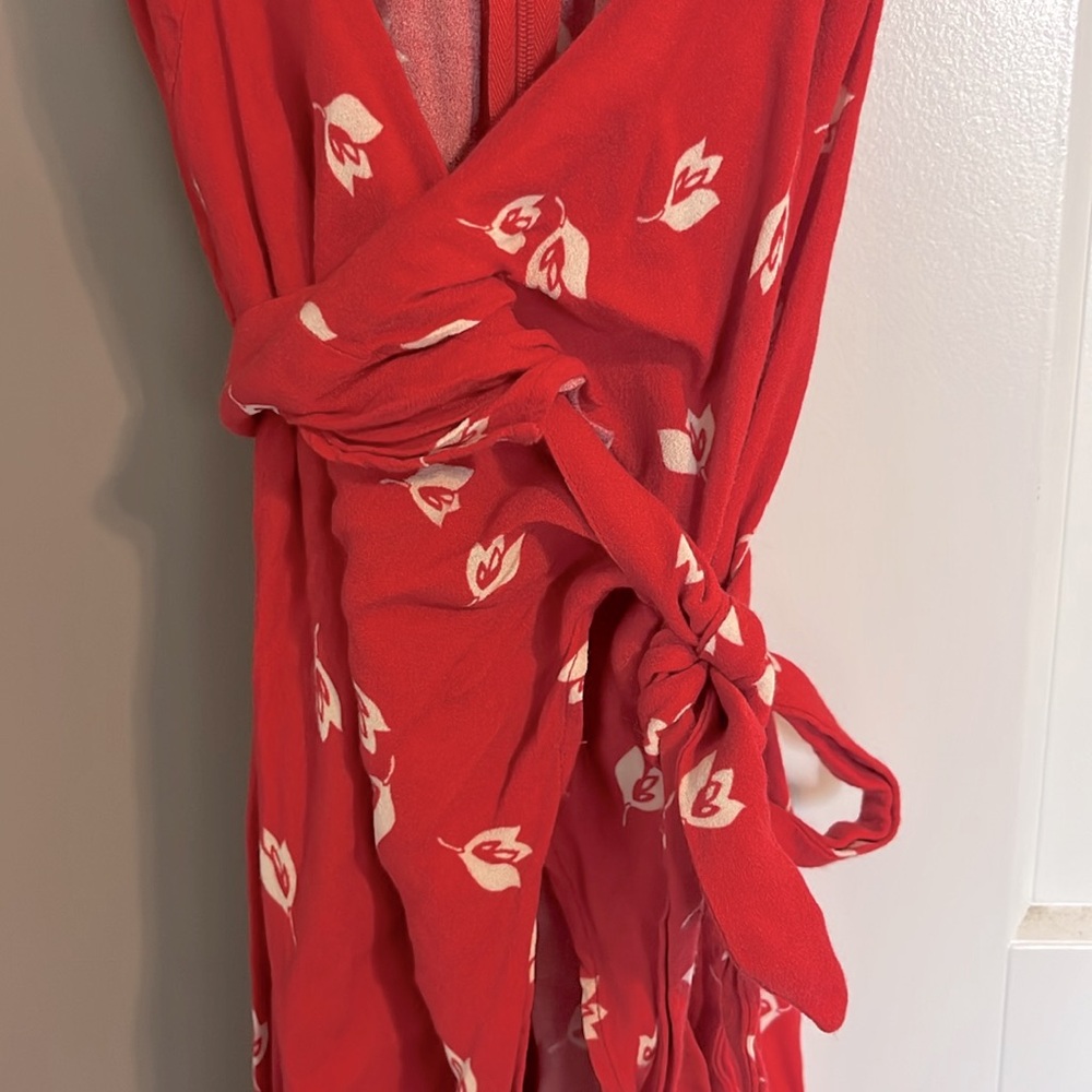 Reformation Red Belinda Floral Jeanne Sheath Cocktail Dress - Size 0 - Picture 7 of 9